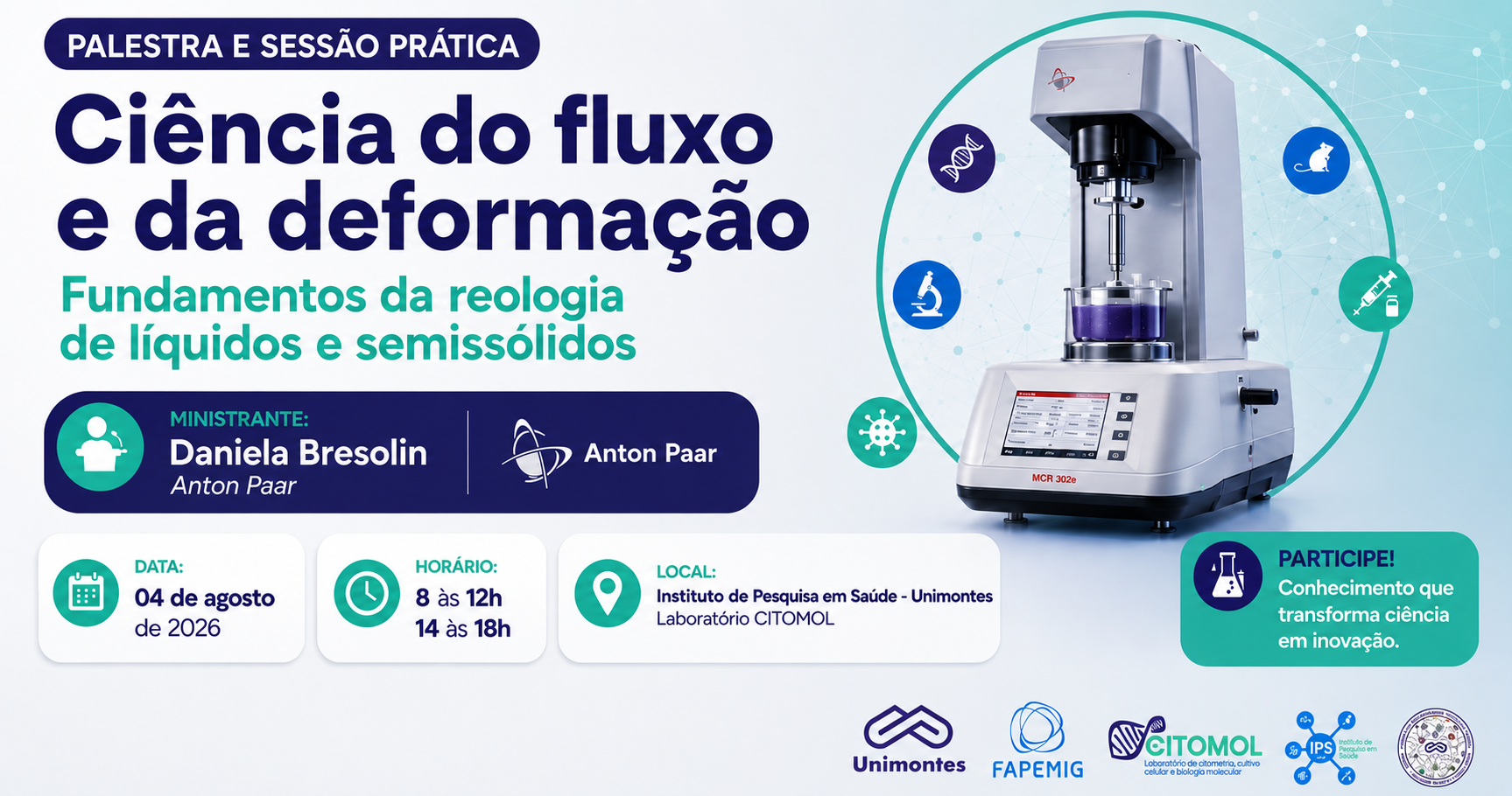 Curso de extensão: Ciência do fluxo e da deformação - Fundamentos da reologia de líquidos e semissólidos